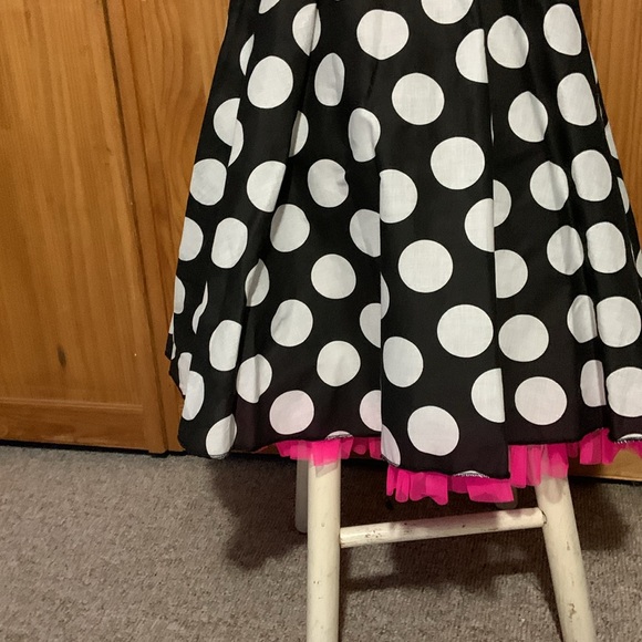 Art Stone polka dot 50’s style pinup dance tap swing costume medium black pink - Picture 3 of 11